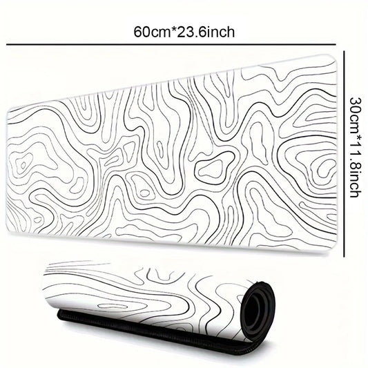 Large Gaming Mouse Pad with Stitched Edges and Non-Slip Rubber Base, Extended Design for Desk Use
