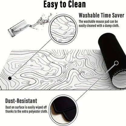 Large Gaming Mouse Pad with Stitched Edges and Non-Slip Rubber Base, Extended Design for Desk Use