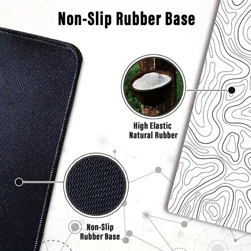 Large Gaming Mouse Pad with Stitched Edges and Non-Slip Rubber Base, Extended Design for Desk Use