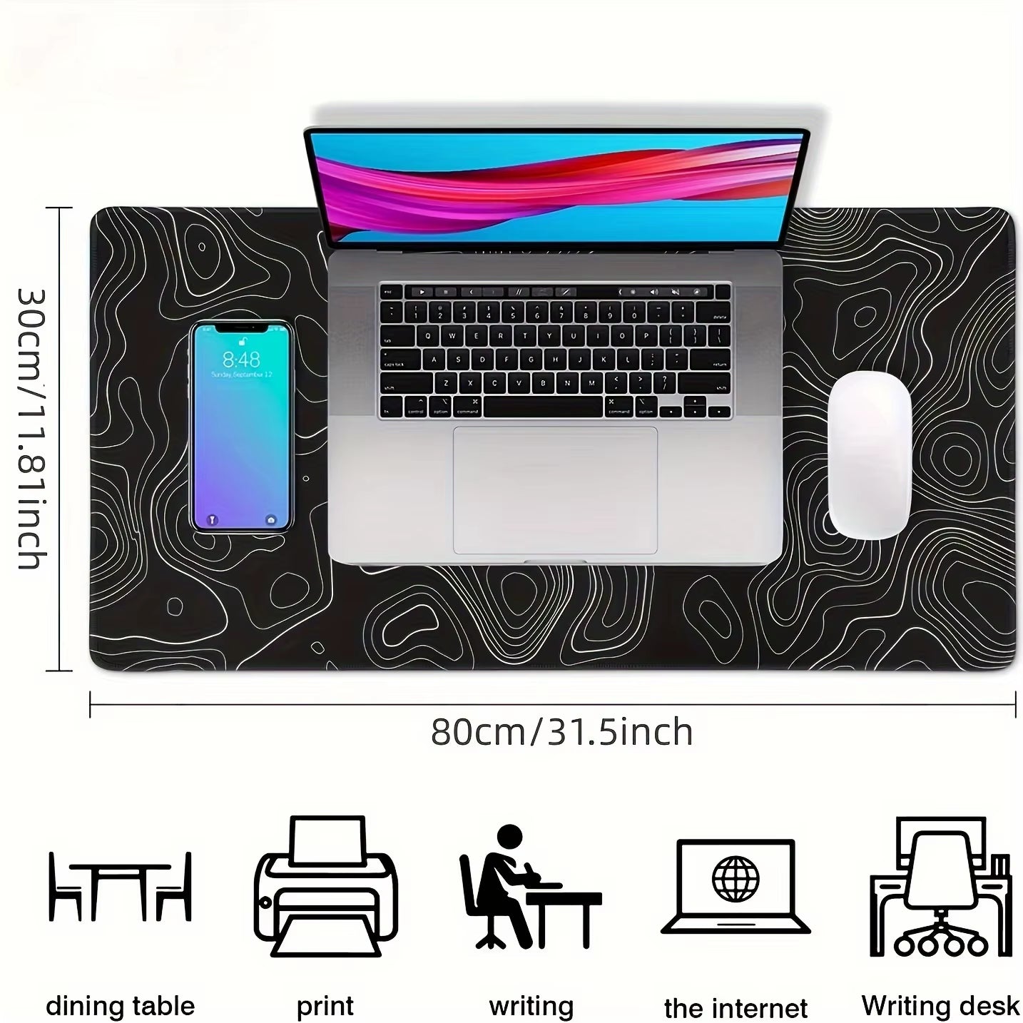 Extra-Large Gaming Mouse Pad with Stitched Edges & Non-Slip Rubber Base – Perfect for Desk Setup