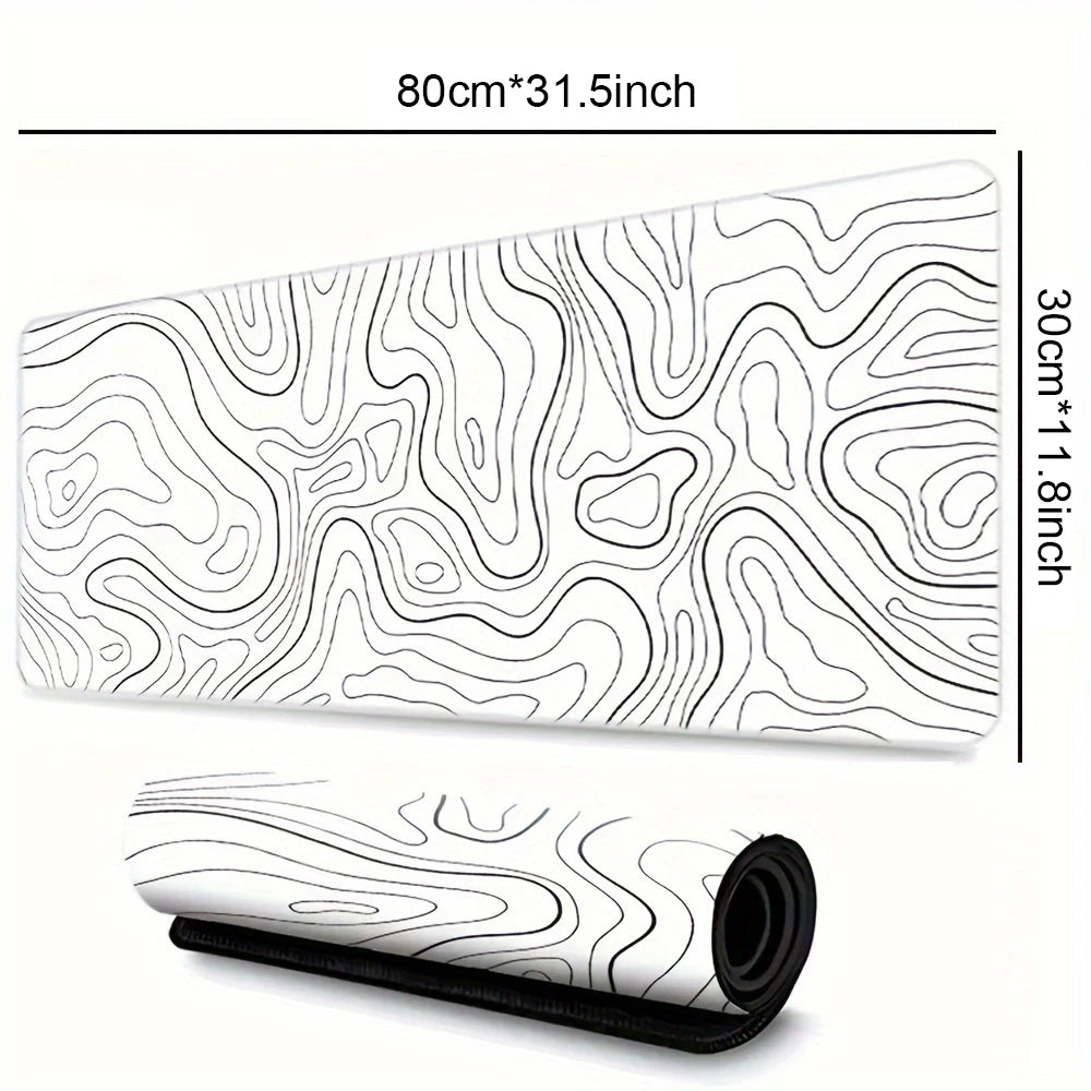 Large Gaming Mouse Pad with Stitched Edges and Non-Slip Rubber Base, Extended Design for Desk Use