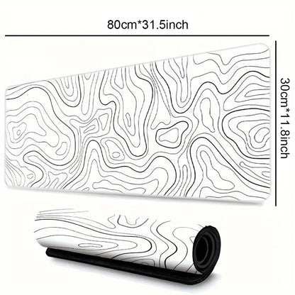 Large Gaming Mouse Pad with Stitched Edges and Non-Slip Rubber Base, Extended Design for Desk Use