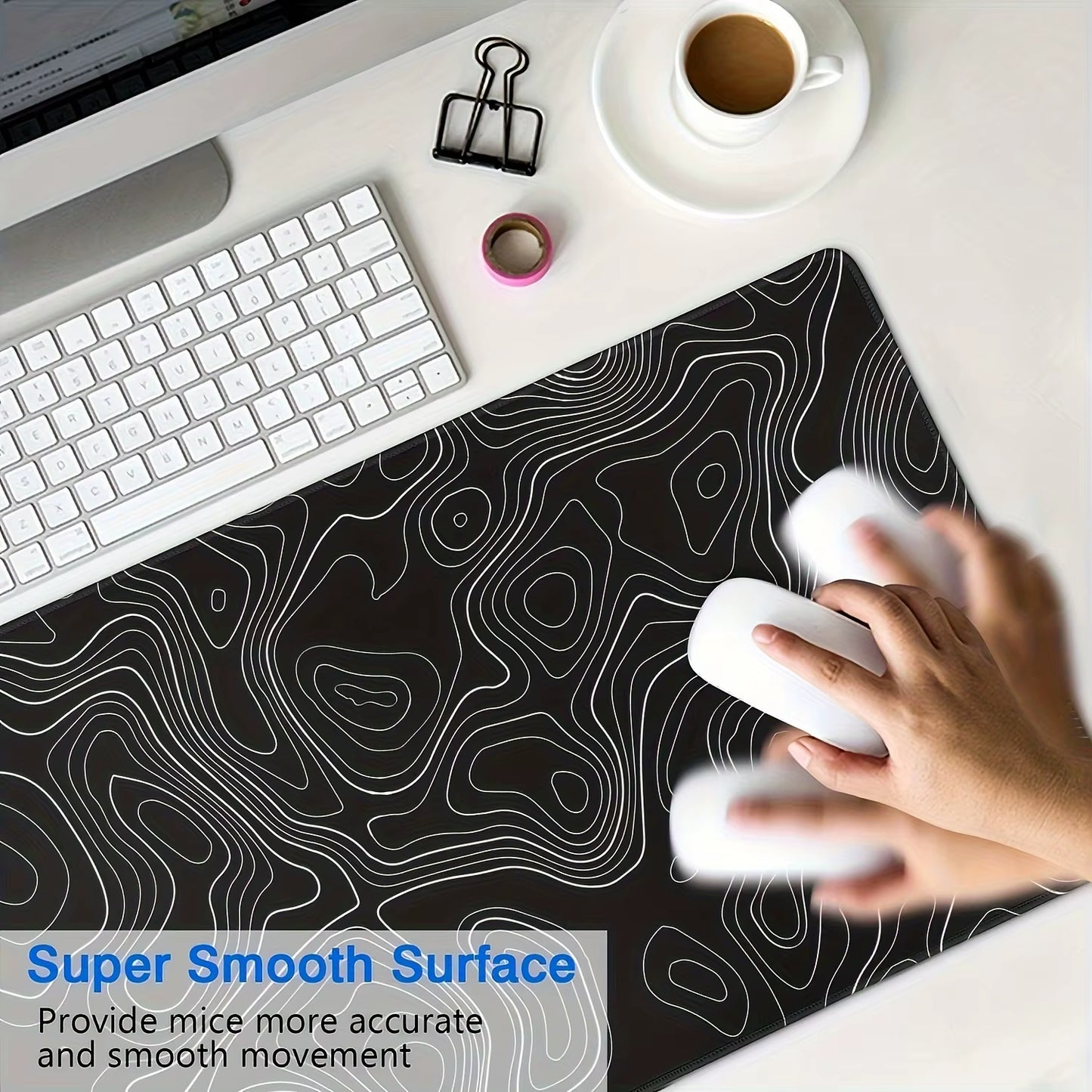 Extra-Large Gaming Mouse Pad with Stitched Edges & Non-Slip Rubber Base – Perfect for Desk Setup
