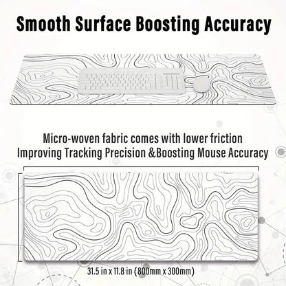Large Gaming Mouse Pad with Stitched Edges and Non-Slip Rubber Base, Extended Design for Desk Use