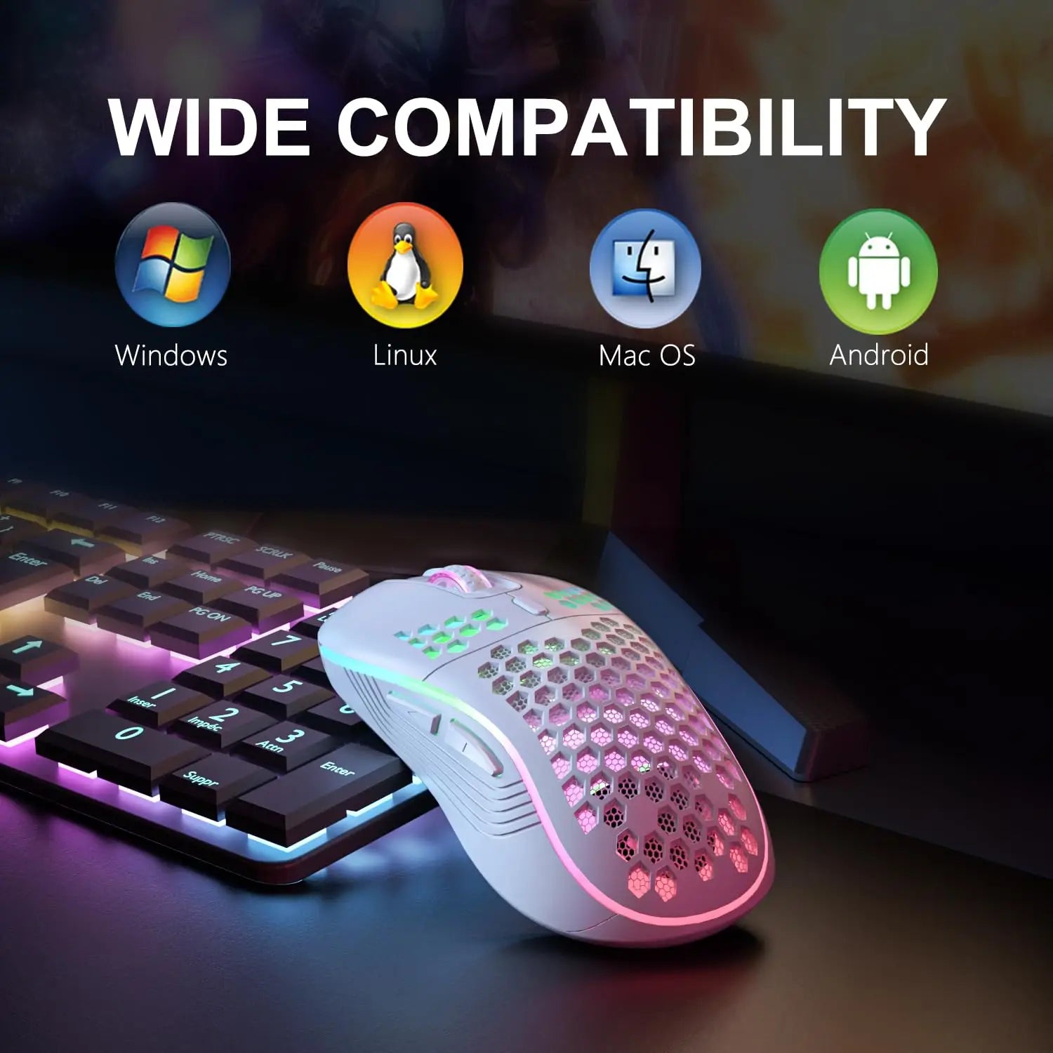 2.4G Wireless RGB Gaming Mouse – 6 Buttons, Rechargeable