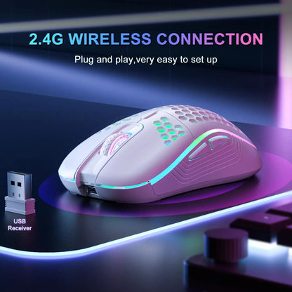 2.4G Wireless RGB Gaming Mouse – 6 Buttons, Rechargeable