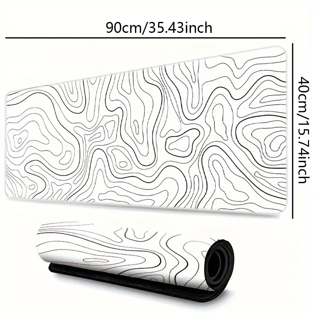 Large Gaming Mouse Pad with Stitched Edges and Non-Slip Rubber Base, Extended Design for Desk Use